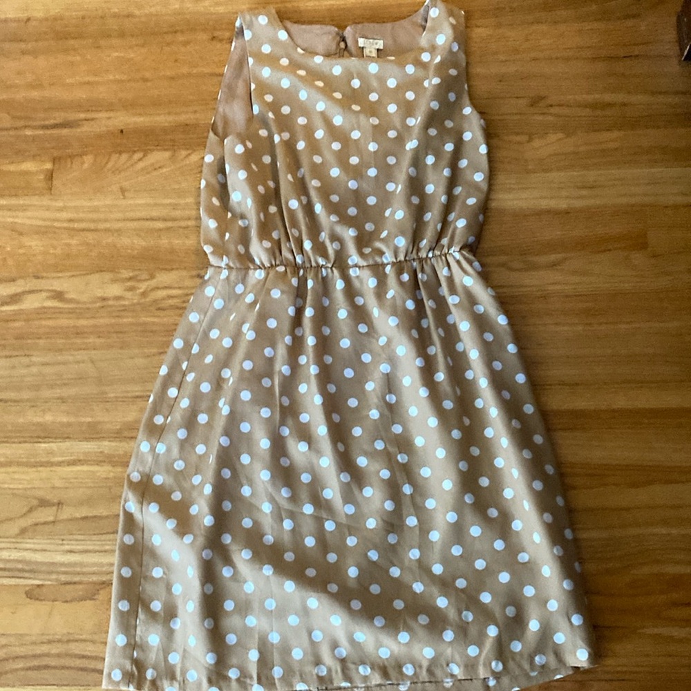 J. Crew Tan Polka Dot Dress